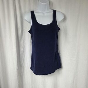 Time And Tru Tank Top Womens Medium Blue Scoop Neck Basic Stretch Shirt